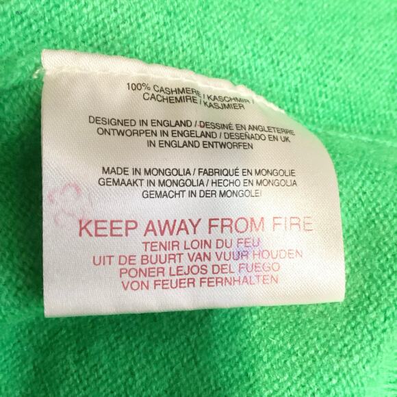 Jumper 1234 Kelly Green 100% Cashmere Cropped Cardigan 3 L - Picture 7 of 9